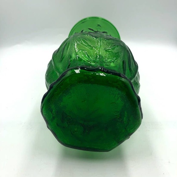 Vintage 1980 FTD Green Glass Flower Vase - Picture 7 of 12